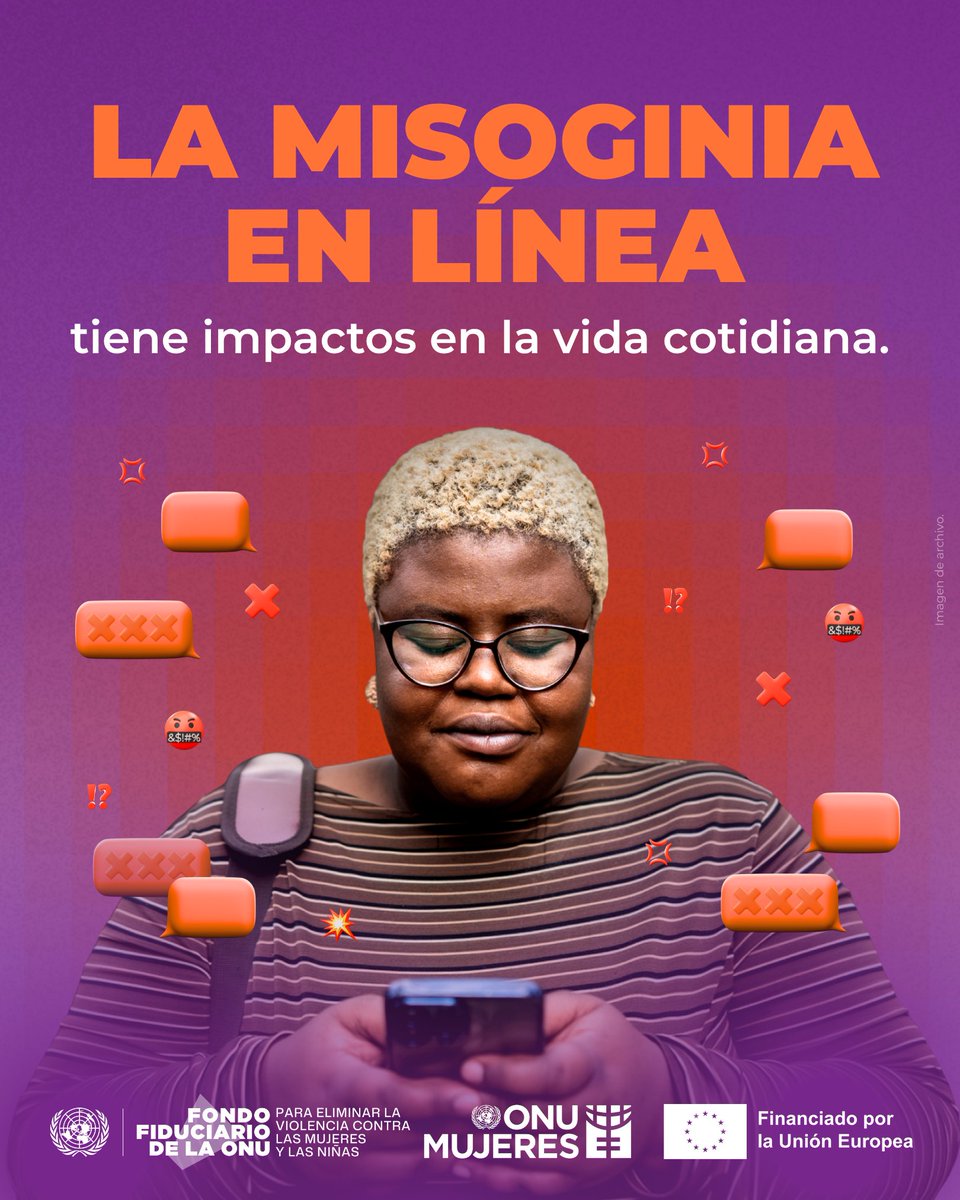 ONUMujeres's tweet photo. 📱�� Lo que ocurre en internet no se queda en internet.​

Eliminar la misoginia en línea es prevenir la violencia y espacios digitales más seguros son fundamentales para nuestra manera de acabar con la violencia contra las mujeres.​
​
#PorYParaTodas #ACTtoEndViolence https://t.co/xcP181MSda