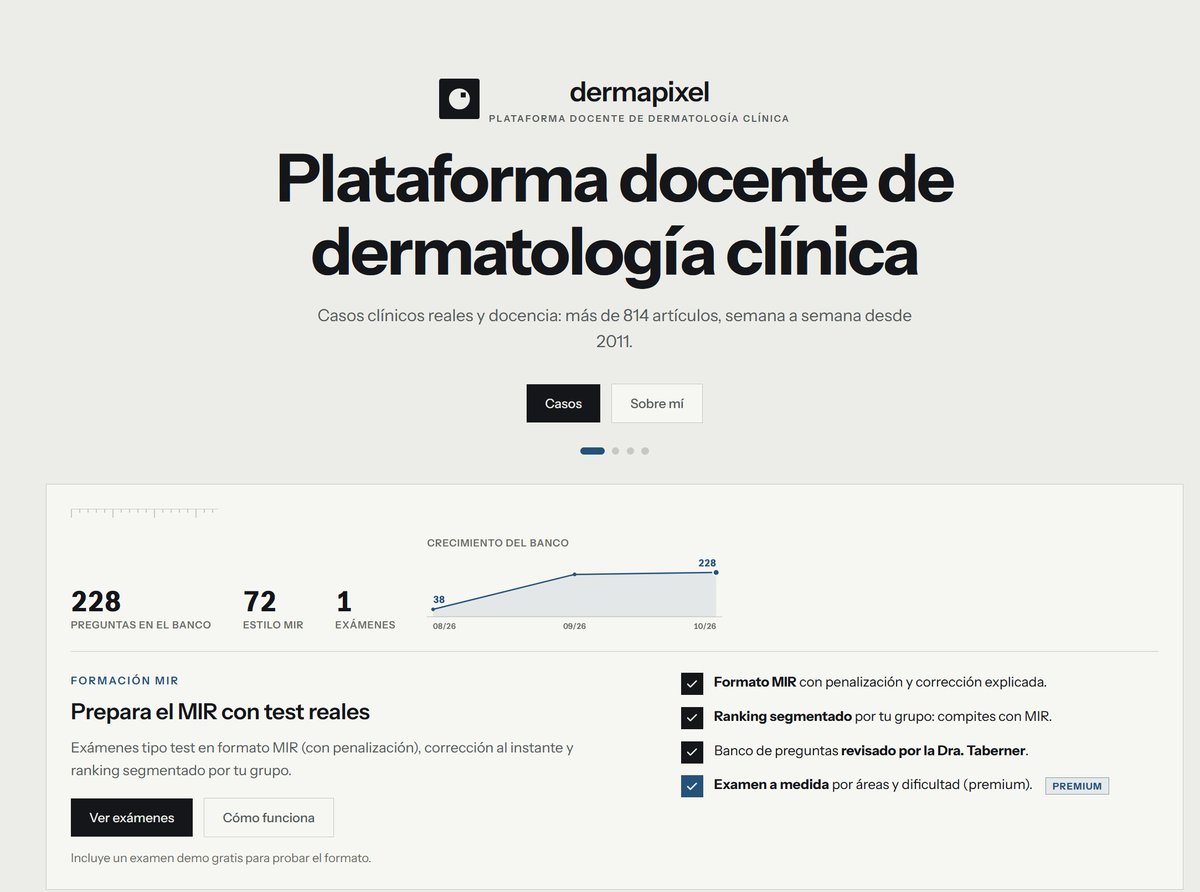 dermapixel's tweet photo. Yo no digo nada, pero mañana empiezan los casos clínicos de la nueva temporada de #Dermapixel y os recuerdo que tenéis que estar registrados para participar. Y si lo solicitáis, 1 mes de Premium gratis.
https://t.co/O9GOgZ9jhO https://t.co/tAzc3b1j7y