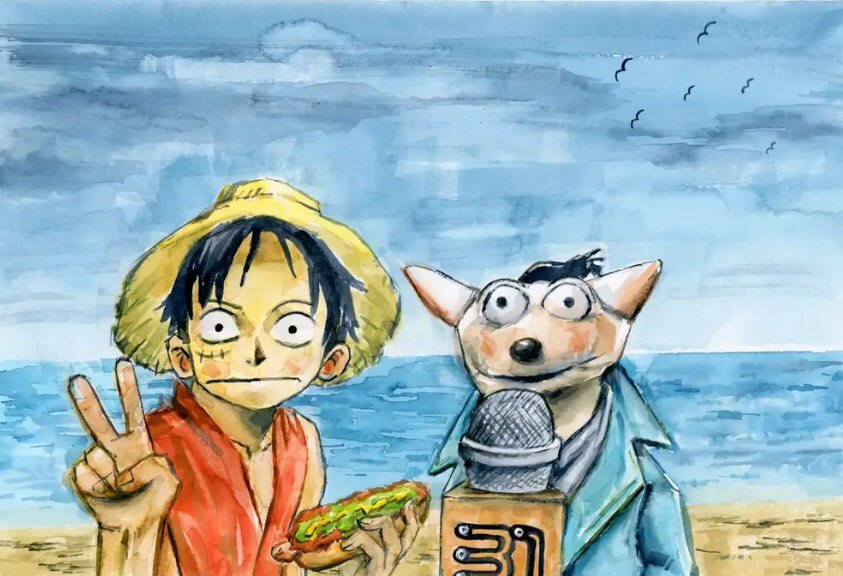 Javier_Rod's tweet photo. Gracias a Pao Molina y Albo Lectxra por mencionar Huracán en Charlas en un pueblo fantasma. Me alegra que la novela asome en estas conversaciones y que se relacione con la mejor historia jamás contada 🐕🌪️🏴‍☠️

(La segunda es una acuarela de Felipe Matus que viene al caso). https://t.co/Q3hEyBJ5Uu