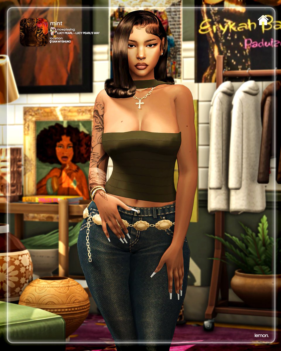 themintsimmer's tweet photo. simself says hey! 🥥🍂🍸🐆 https://t.co/LdYC8I3avv