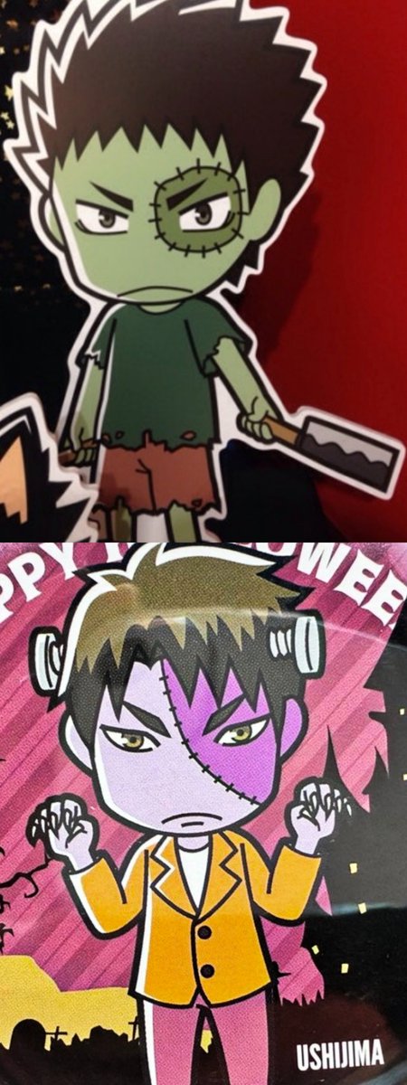 KurooHiroo's tweet photo. 29 days until Halloween so todays spooky topic: Zombies &amp; Frankenstein's monsters ( of haikyuu ) https://t.co/gJ2uUPH0R6