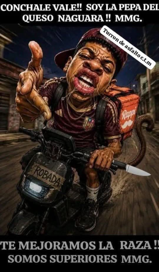 AugustoMedyylu's tweet photo. @Jupitersheeving Tal cual. Y los zambozolanos tienen el descaro de decir que son felices. Bueno... el FENTANILO hace feliz a cualquier zambo. 

Fuera de Chile zambos qlos inhumanos 
 Ni Dios los quiere. https://t.co/XUlNVKYzcH
