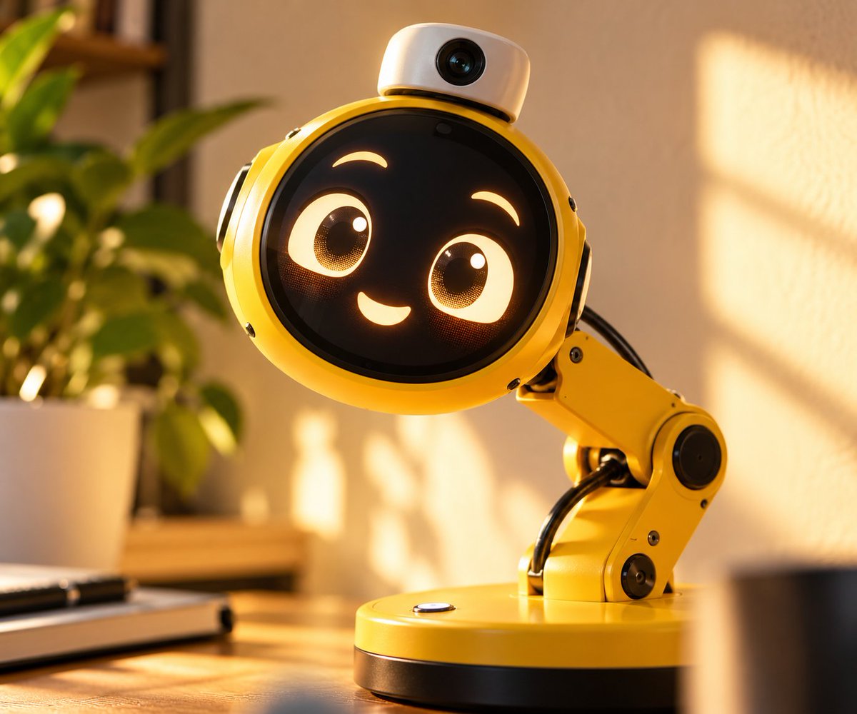 lelamprobot's tweet photo. Small robot, big connections. 💛 #LeLamp #AI #HumanConnection https://t.co/N4VFqkgUOv