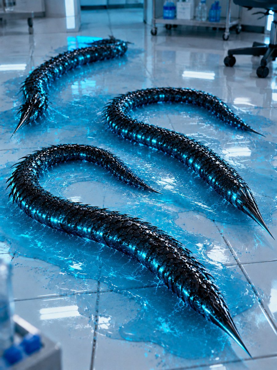 NaW7348's tweet photo. An alien *Khitnid* had impregnated the senior researcher. He could feel the extraterrestrial organ inside him opening up, and the organisms began to crawl out, distending his colon and writhing within. We managed to extract them with great difficulty using forceps. https://t.co/adPkLcpUKq