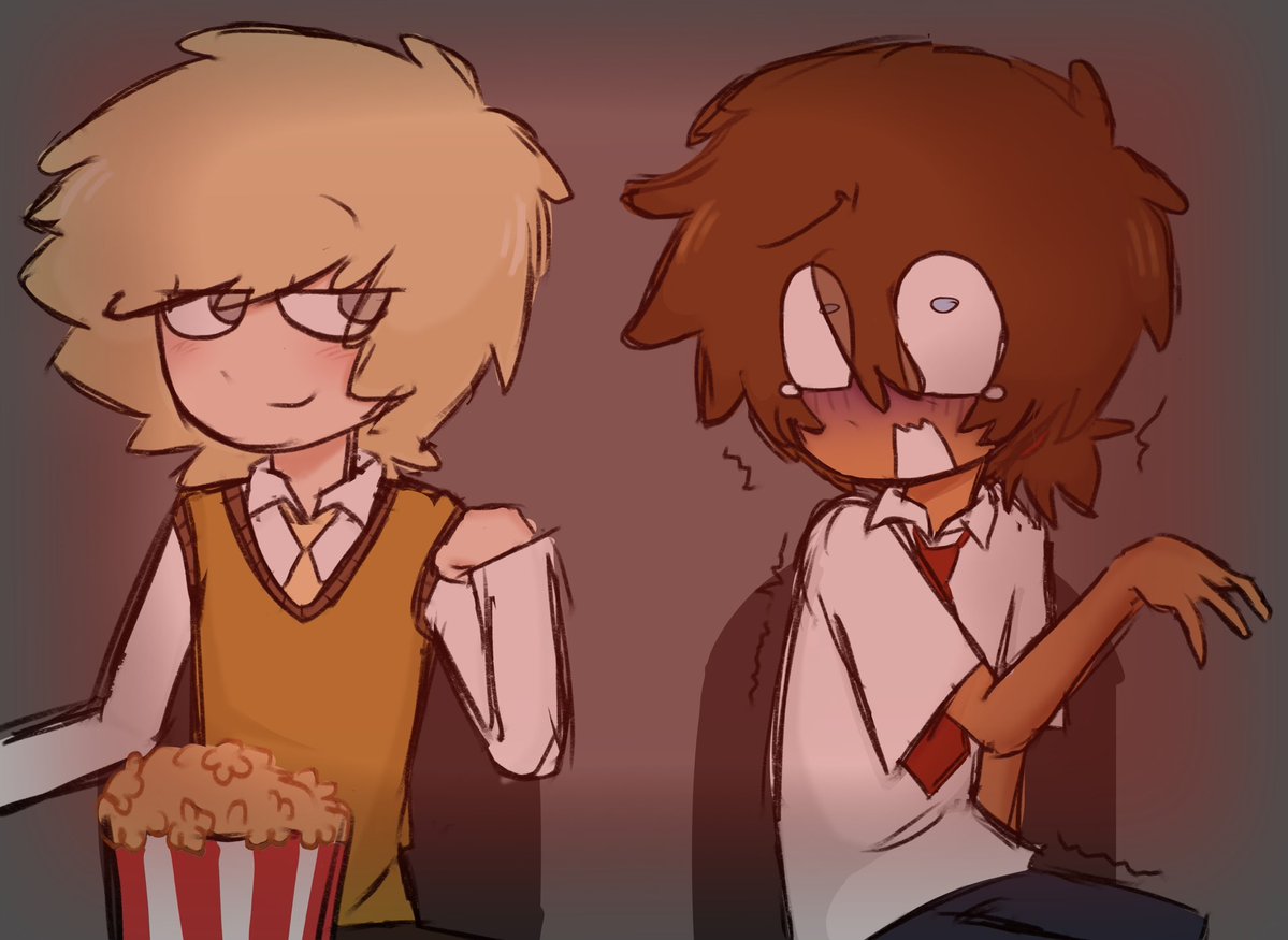 akiifap2's tweet photo. Cine! 🍿🎥

golden ni está prestando atención jaja 💛💙 

#fnafhstober2026 #golddy #fnafhs https://t.co/iCB6lAoBxK