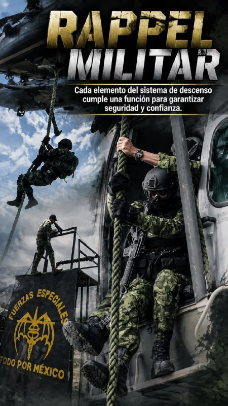 GnMexa's tweet photo. 🪖⛰️De las alturas al objetivo.
Cada descenso requiere preparación, concentración y trabajo en equipo.
 La precisión se entrena. La disciplina se demuestra. 🇲🇽
#RappelMilitar #HéroesTricolor #EjércitoMexicano #México #OrgulloDeMéxico https://t.co/aLE2qnwYbr