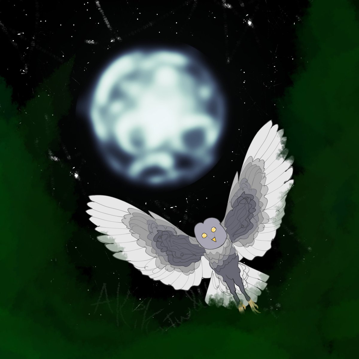 Akiko_HaruiTW's tweet photo. DYA 2!!! 
No me salió ni la polilla ni el búho DX, pura kaka como me quedo 
...................................................
DAY 2!!! I hate this drawing- I couldn't even draw the moth or the owl DX
#fy #dibujo #draw #parati #cielo #cielo #nocturno #owl #night #sky https://t.co/IxOGp6R6PP