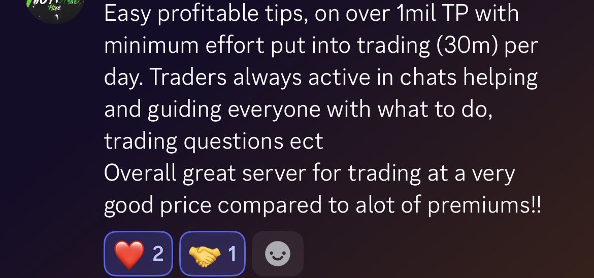 0P_FUT's tweet photo. Real reviews, from real members.

We really don’t need to say much more, this server is easily the best value for money you’ll get if you’re wanting to get into trading. 

If you’re completely new, or a seasoned trader - this ones for you 

Join here 

https://t.co/zYcS29473V https://t.co/yCOubRs7Ux