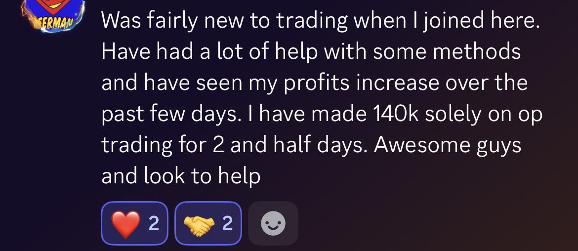 0P_FUT's tweet photo. Real reviews, from real members.

We really don’t need to say much more, this server is easily the best value for money you’ll get if you’re wanting to get into trading. 

If you’re completely new, or a seasoned trader - this ones for you 

Join here 

https://t.co/zYcS29473V https://t.co/yCOubRs7Ux