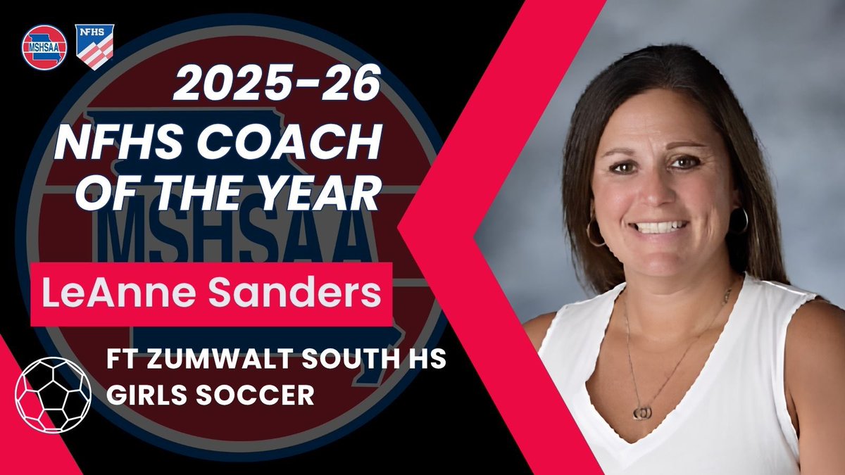MSHSAAOrg's tweet photo. MSHSAA presents the 2025-26 NFHS MSHSAA Girls Soccer Coach of the Year award to LeAnne Sanders from Ft. Zumwalt South High School! ⚽️ #MOmentum #MSHSAAccomplished https://t.co/5oukj7Q1Mu