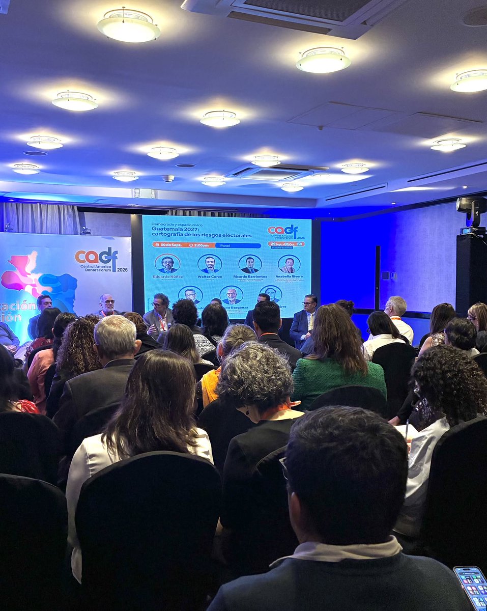 DialogosGuate's tweet photo. @Walter_WC, nuestro director ejecutivo, participó en el panel "Guatemala 2027: cartografía de los riesgos electorales", en el marco del #cadf2026 (@SeaIF).

📢 A menos de un año de las #Elecciones2027, junto a Eduardo Núñez del @NDICentroameric, Ricardo Barrientos de @ICEFI, Anabella Rivera de @Demos, Pablo Hurtado de @ASIES_GT, Gustavo Berganza de @DOSESgt y Alejandro Aguirre de @CONGCOOP , conversaron sobre los riesgos que podrían enfrentar las elecciones como la conflictividad, la desinformación y el acceso desigual para poblaciones en vulnerabilidad y los retos legales, técnicos y de seguridad que pueden poner en entredicho el proceso electoral.

También reflexionaron sobre la importancia de la observación ciudadana sistemática como mecanismo de resiliencia democrática. 🔍

Espacios como este reafirman el compromiso de Diálogos con la integridad electoral. 🤝