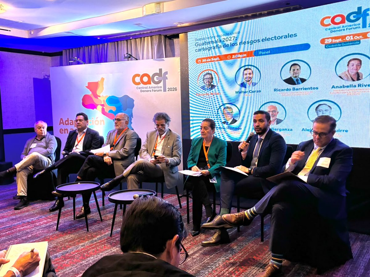 DialogosGuate's tweet photo. @Walter_WC, nuestro director ejecutivo, participó en el panel "Guatemala 2027: cartografía de los riesgos electorales", en el marco del #cadf2026 (@SeaIF).

📢 A menos de un año de las #Elecciones2027, junto a Eduardo Núñez del @NDICentroameric, Ricardo Barrientos de @ICEFI, Anabella Rivera de @Demos, Pablo Hurtado de @ASIES_GT, Gustavo Berganza de @DOSESgt y Alejandro Aguirre de @CONGCOOP , conversaron sobre los riesgos que podrían enfrentar las elecciones como la conflictividad, la desinformación y el acceso desigual para poblaciones en vulnerabilidad y los retos legales, técnicos y de seguridad que pueden poner en entredicho el proceso electoral.

También reflexionaron sobre la importancia de la observación ciudadana sistemática como mecanismo de resiliencia democrática. 🔍

Espacios como este reafirman el compromiso de Diálogos con la integridad electoral. 🤝