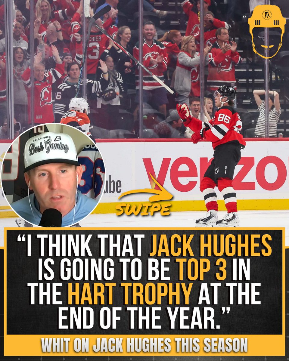 spittinchiclets's tweet photo. Whit is investing in the Jack Hughes Hart race early 👀 https://t.co/5muVnpQS1p