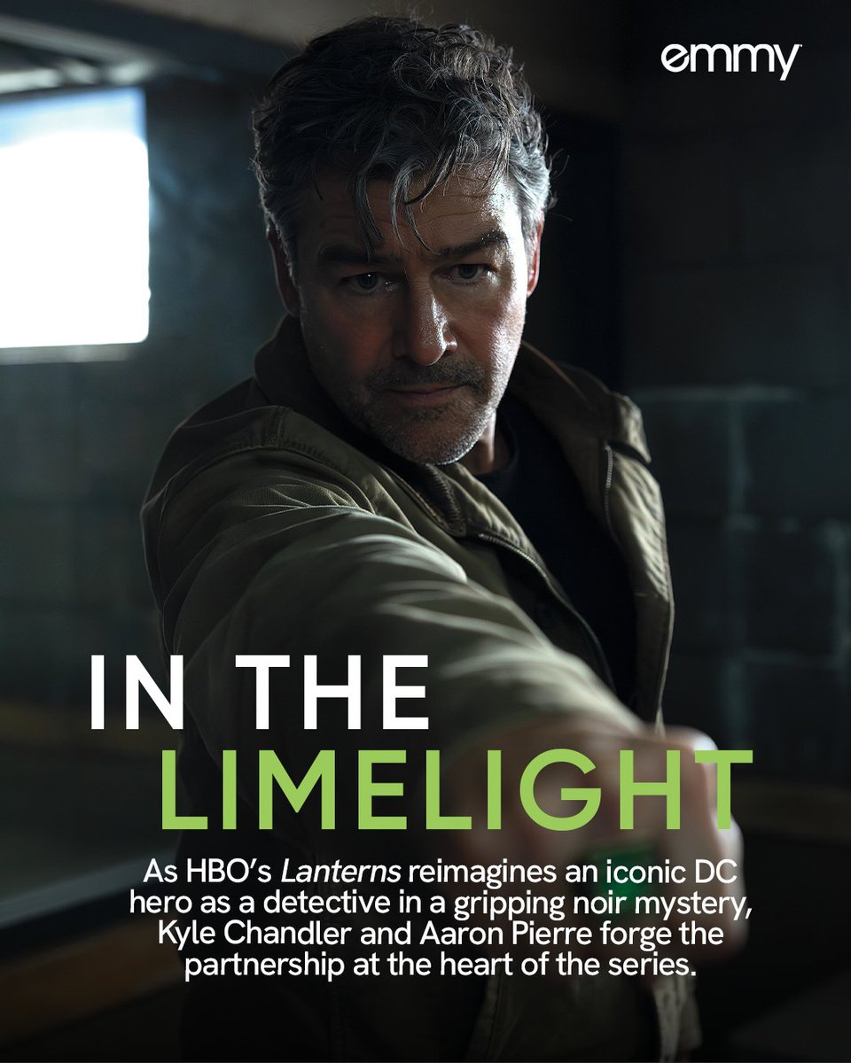 TelevisionAcad's tweet photo. For the second August issue of emmy Magazine, the stars of @DCOfficial  and @hbo's mystery series "Lanterns," Kyle Chandler and Aaron Pierre, reveal how the superhero drama became a story built on trust. ⭐ 

Read the full interview at the link in bio. 

#DCshow  #Lanterns #hbo https://t.co/8EMLnoBaUf