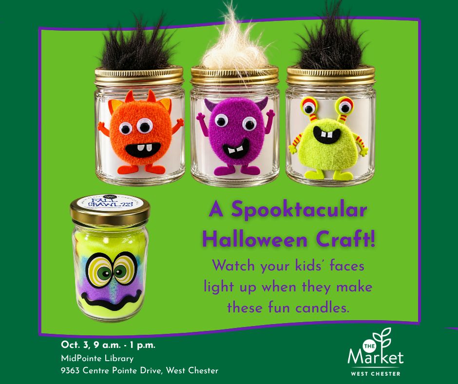 westchestertwp's tweet photo. Our partners at Petals &amp; Wicks put together the cutest craft for this Saturday's Market. Kids will make sand-wax candles, then decorate them with pumpkin and monster mash designs. So fun!

Naturally, we'll have all your favorite local growers, bakers, artists and treat makers! https://t.co/64SPDFlTHX