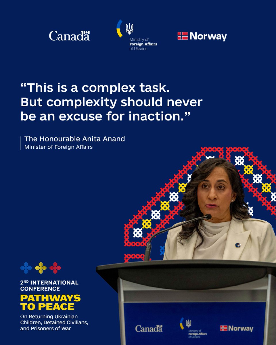 CanadaFP's tweet photo. The Toronto conference focused on turning international commitments into practical action.

Canada is working with Ukraine, Norway and international partners to strengthen coordination on return, protection, recovery and reintegration. 

#StandWithUkraine 
#BringKidsBack https://t.co/gIlYyzQOpH