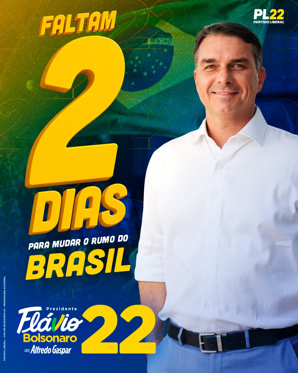 plnacional_'s tweet photo. Faltam só 2 dias para a vitória!

É hora de unir forças e confirmar o 2️⃣2️⃣ pelo futuro da nossa nação. 💚💛

Vamos com tudo! 🇧🇷 https://t.co/CzmUpz7LS3