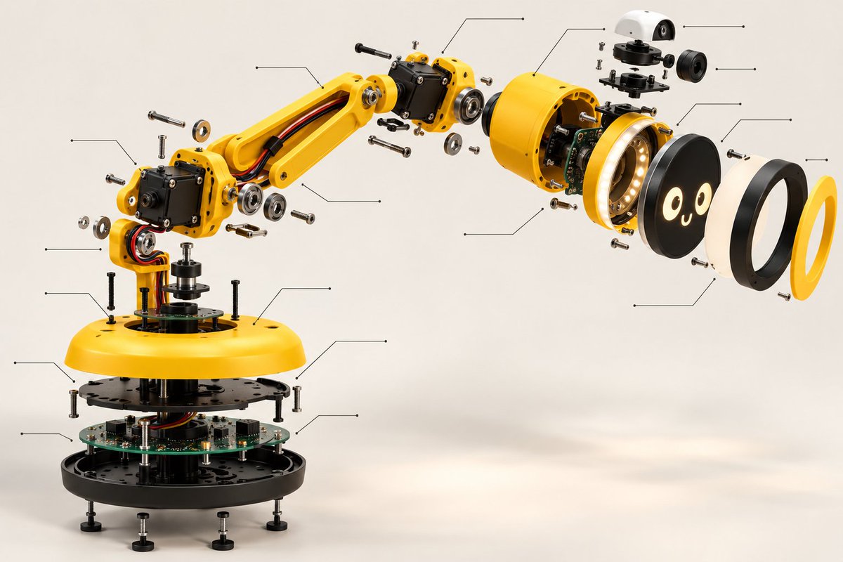 lelamprobot's tweet photo. A closer look at the machine behind the glow. ⚙️ #LeLamp #RoboticArm #Hardware https://t.co/sfNdr8LKq6