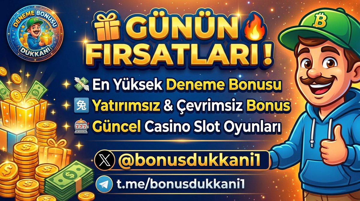 bonusdukkani1's tweet photo. 🔥 Hafta Sonuna Özel Deneme Bonusu Fırsatları!
Yatırımsız deneme bonusu veren siteler, çevrimsiz promosyonlar ve güncel casino slot fırsatları tek adreste. 🎰💰
📲 Telegram: https://t.co/blBz8EXwrE
#DenemeBonusu #DenemeBonusu2026 #YatırımsızBonus #CasinoBonus https://t.co/YjFSjD71ch