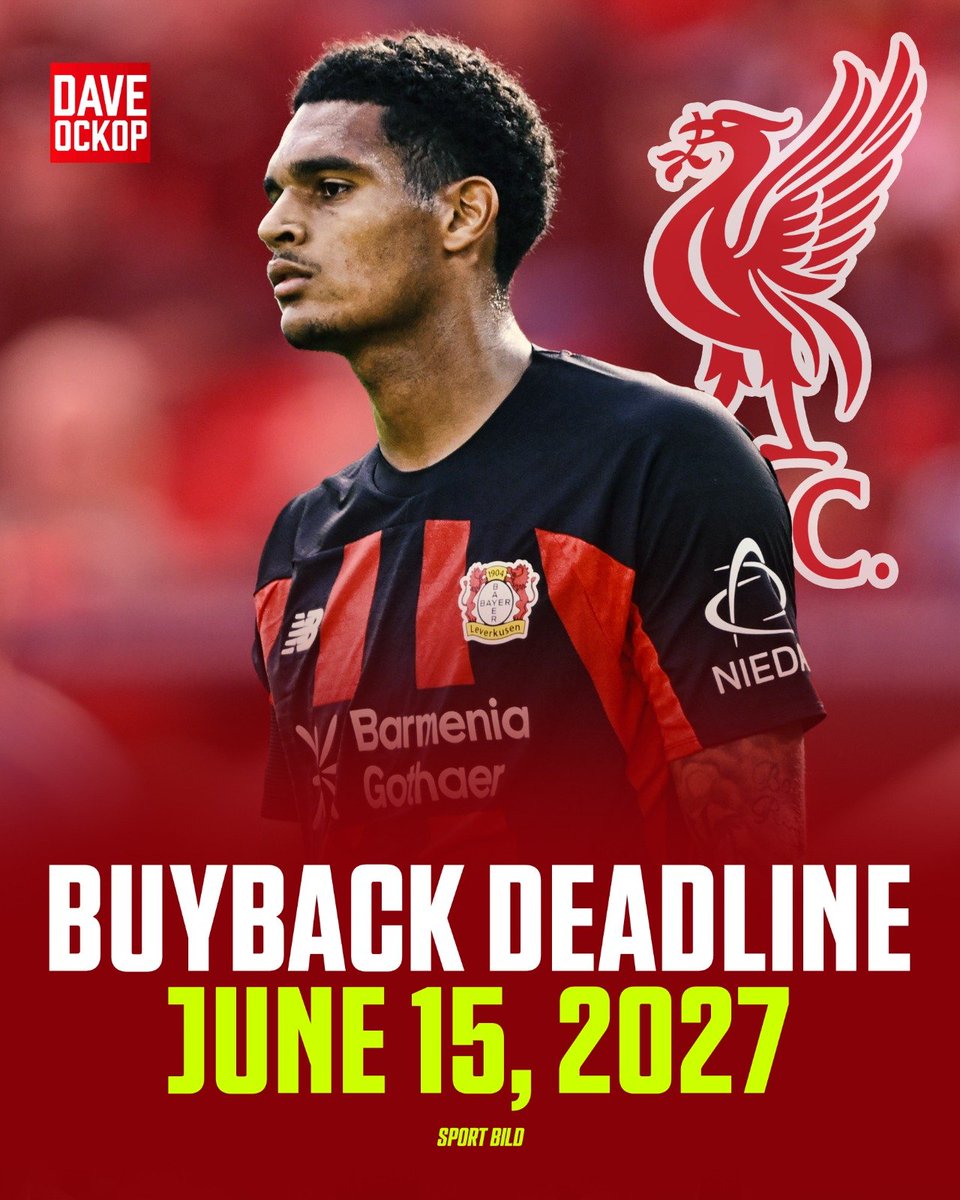 DaveOCKOP's tweet photo. According to Sport Bild, Liverpool are unlikely to pass up the opportunity to bring Quansah back. Liverpool can exercise their buy-back option until June 15, 2027, for €70million (£59.5million). Liverpool could be in the market for a centre-back next summer, with Virgil van Dijk’s contract set to expire at the end of the season.
