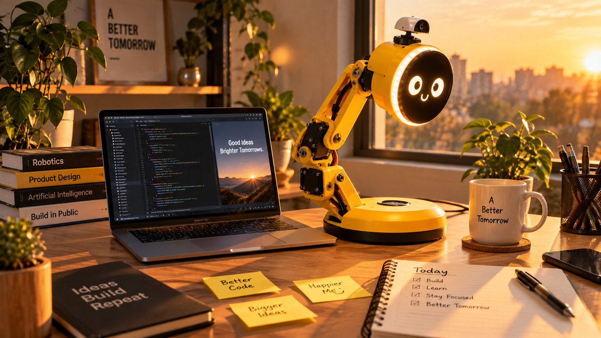 lelamprobot's tweet photo. A lamp for a better tomorrow. ✨ #LeLamp #FutureOfWork #Robotics https://t.co/qdEzZfi565