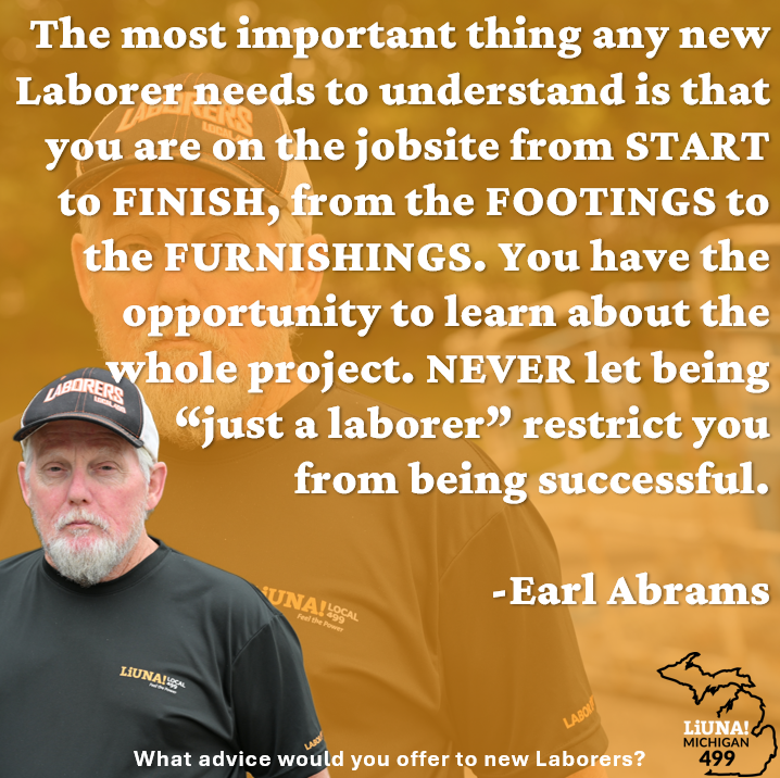 MiLaborers's tweet photo. Today's second feature for #LaborersForLife Tribute Week is Laborers Local 499 retiree Earl Abrams! Earl shared his story of working non-union, and how making the switch to LIUNA was the best decision he's ever made. Further he stressed the importance of people having a better understanding of #Unions and how they operate as well as what it means to find success as a #Laborer. Finally, Earl addressed his hopes for the next generation of Laborers and ensuring we don't lose what we've built upon.
#FeelThePower #LaborersRising #OurUnionStories