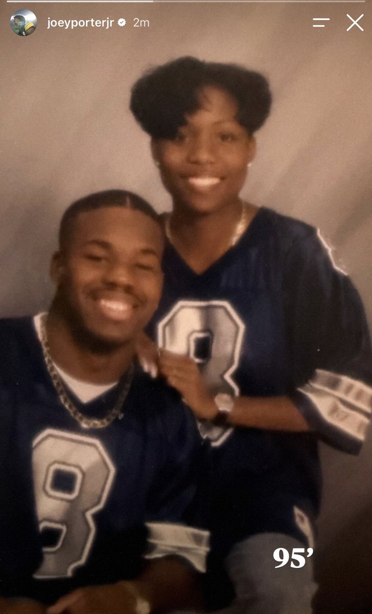 rjochoa's tweet photo. New Dallas Cowboys CB Joey Porter Jr. just shared this on Instagram. 

He seems to be showing how the Cowboys have been in his family for a while.

Obviously 1995 was the last year of major substance for the franchise. https://t.co/wJzqmP67ee