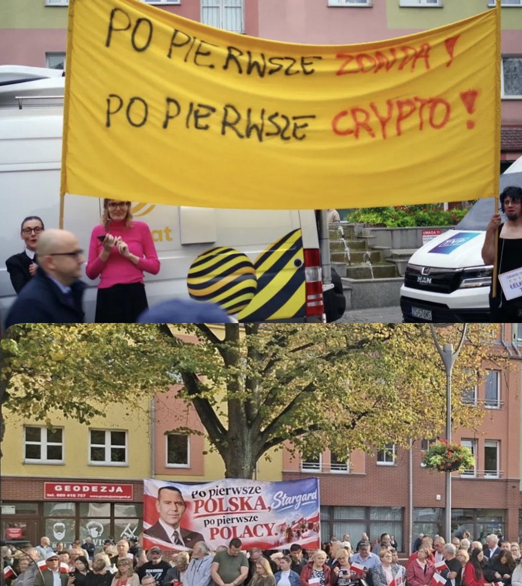 lukiwPolsce's tweet photo. Przywitaliśmy dzisiaj Nałrokiego w Stargardzie.
Nasz żółty baner wzbudził spore zainteresowanie, @piotrlopaciuk dzięki za inspirację 😀 https://t.co/8zOCWO1jVt