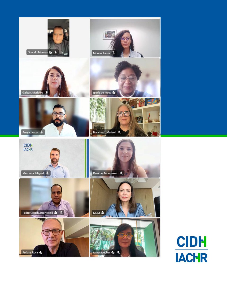 CIDH's tweet photo. La comisionada Gloria de Mees, relatora para #Venezuela, se reunió con @MariaCorinaYA y su equipo para dialogar sobre la situación de derechos humanos, sobre las personas presas por motivos políticos y la participación política en el país. https://t.co/NjgLiiaxFU