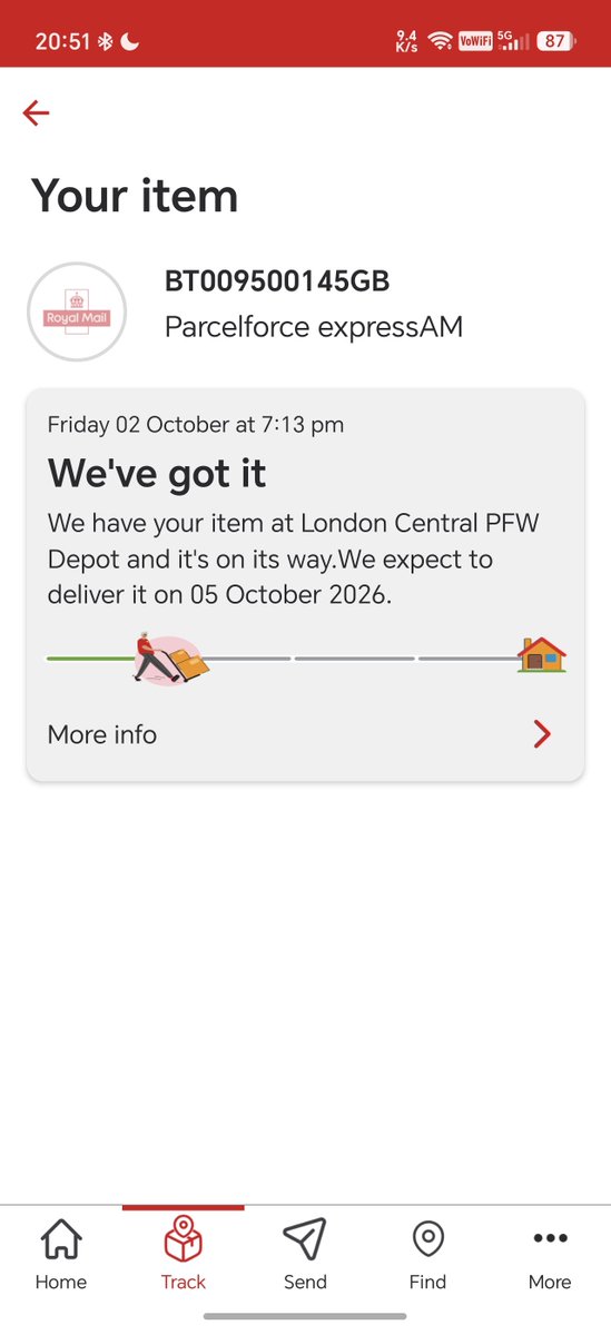 saabturbocab's tweet photo. Absolute joke. I paid twice the postage to get next day and because of your incompetence it's coming 4 days later. Discraceful. 
@ParcelCourier_ https://t.co/CuFVz7ghMc