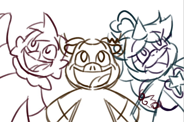 starqueen112020's tweet photo. 3 happy critters! #crossovercritters #minecraftstorymode #henrystickmin #selfinsert #jessemcsm #charlescalvin #smilingcritters #WIP https://t.co/RshY5kptve