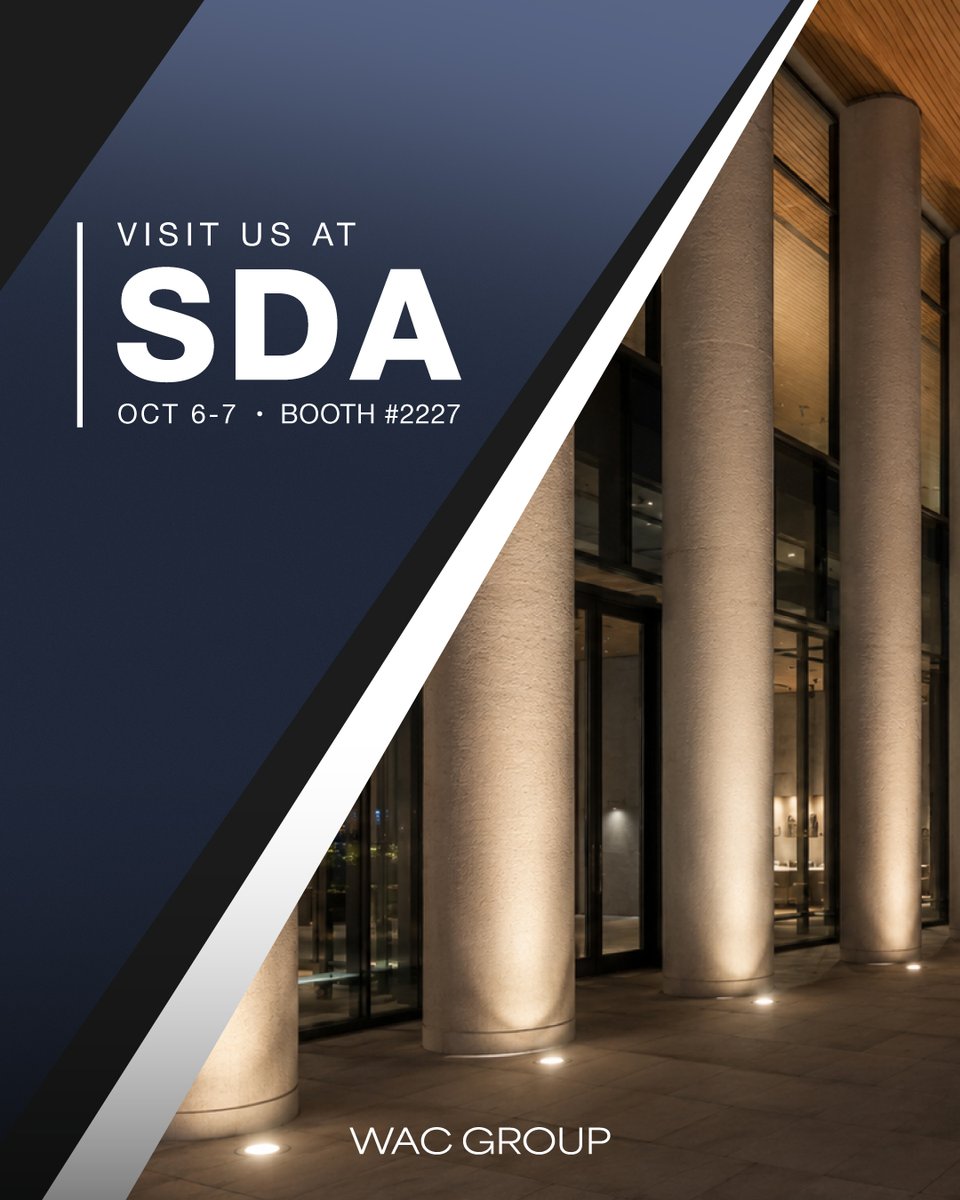 WAClighting's tweet photo. Join us at @sdalightingcontrols Showcase 2026 and experience the latest architectural and specification-grade lighting from the WAC Group.

🗓️ October 6-7, 2026
📍Metropolitan Pavilion

See you at SDA!

#SDAshowcase #LightingDesigners #Lighting #WACGroup #TechnologyIlluminated https://t.co/e2MgZdD2s9