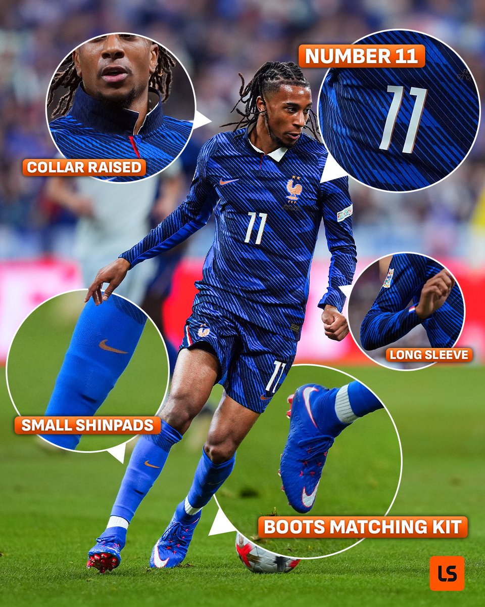 livescore's tweet photo. Michael Olise’s aesthetic for France tonight goes 𝙝𝙖𝙧𝙙 😮‍💨💧 https://t.co/IoWquryWOa