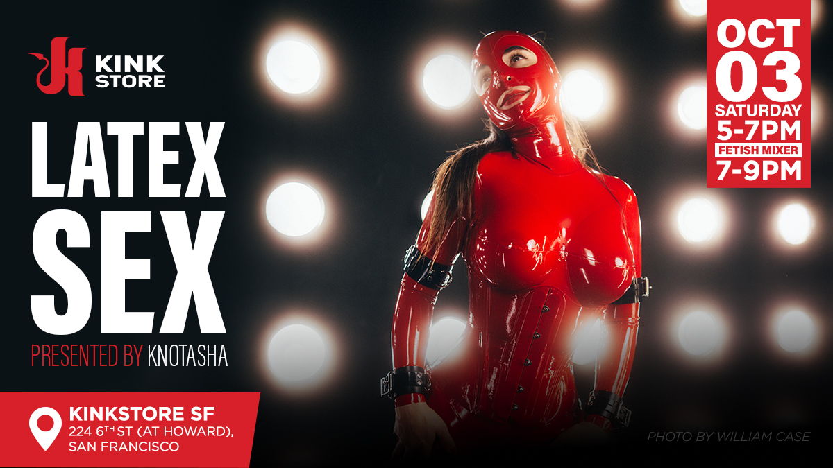 kinkdotcom's tweet photo. TOMORROW!🖤LATEX SEX presented by Knotasha🖤 
OCT 3, 2026 | 7–9 PM

Dive into latex, sensation, dressing, sex &amp; play. Explore rubber, lube, shine, and bondage at this hands-on class + fetish mixer. All experience levels welcome!

🎟️ https://t.co/D5H2t35WfV
@knotashaNYC https://t.co/5RiYARiQaT
