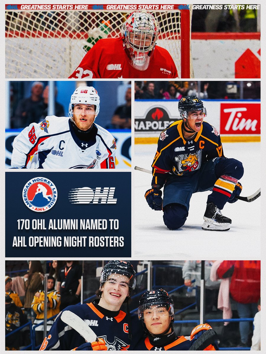 OHLHockey's tweet photo. Well represented β
170 #OHLAlumni are set to hit the ice as the 2026-27 @TheAHL season gets underway!
DETAILS ποΈ: https://t.co/qlSOAaUurD https://t.co/d2QOtOFHvu