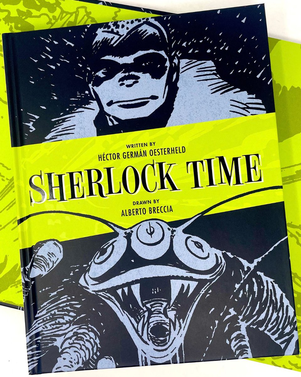 fantagraphics's tweet photo. Check it out: advance copies of Sherlock Time by the legendary creative duo of Héctor Germán Oesterheld and Alberto Breccia have arrived at our office! Out 11/10, this stunning collection is available for pre-order now. https://t.co/Q812RxNGQC https://t.co/7krn7sHWUv