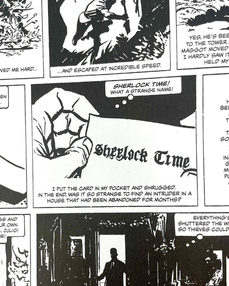fantagraphics's tweet photo. Check it out: advance copies of Sherlock Time by the legendary creative duo of Héctor Germán Oesterheld and Alberto Breccia have arrived at our office! Out 11/10, this stunning collection is available for pre-order now. https://t.co/Q812RxNGQC https://t.co/7krn7sHWUv