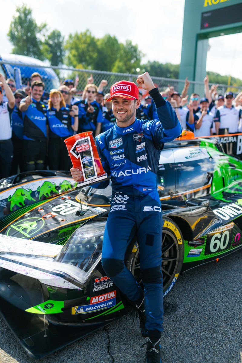 MeyerShankRac's tweet photo. One more for this Acura Meyer Shank Racing team ☝️🥹

#IMSA // #Acura // #PetitLeMans https://t.co/tWSyTNii9M