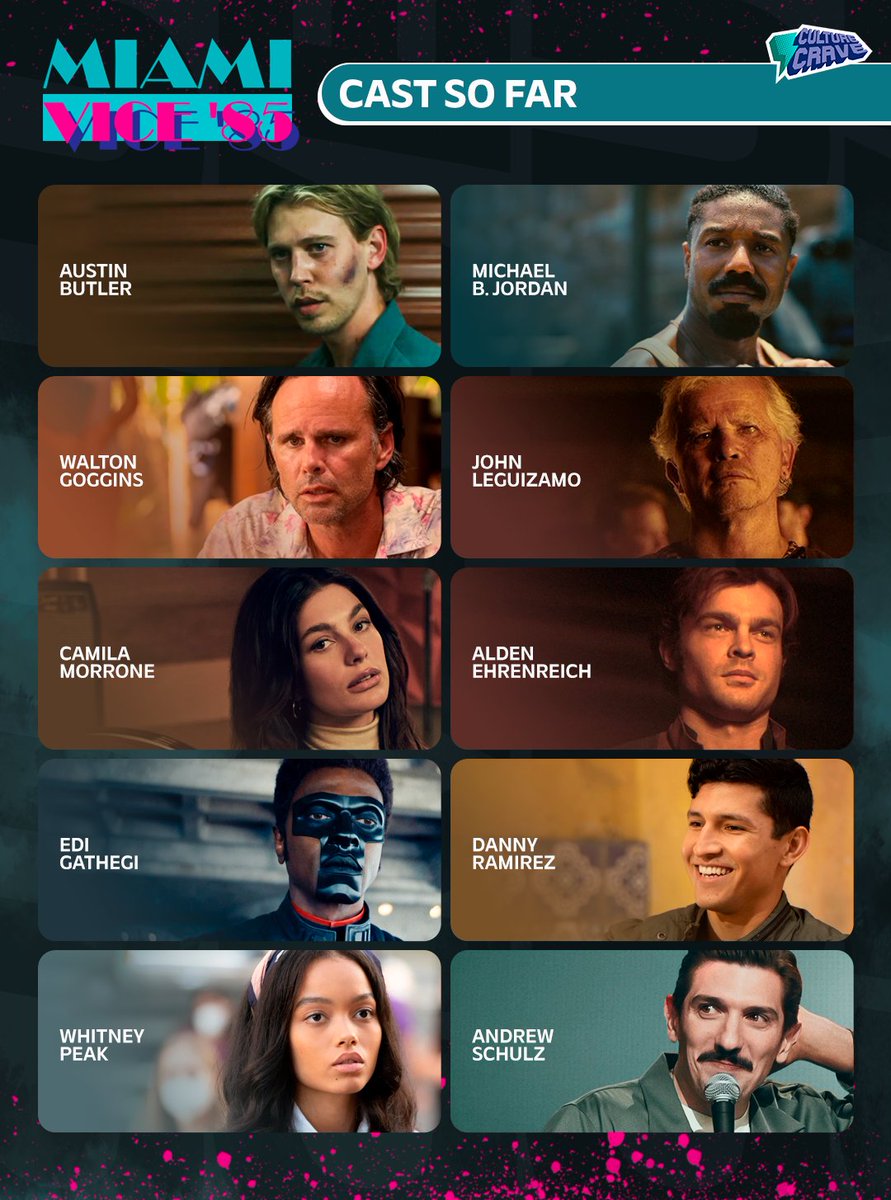 CultureCrave's tweet photo. Cast so far for 'Miami Vice '85' 🌴🔫

In theaters May 19, 2028 https://t.co/fV06i6VpUR