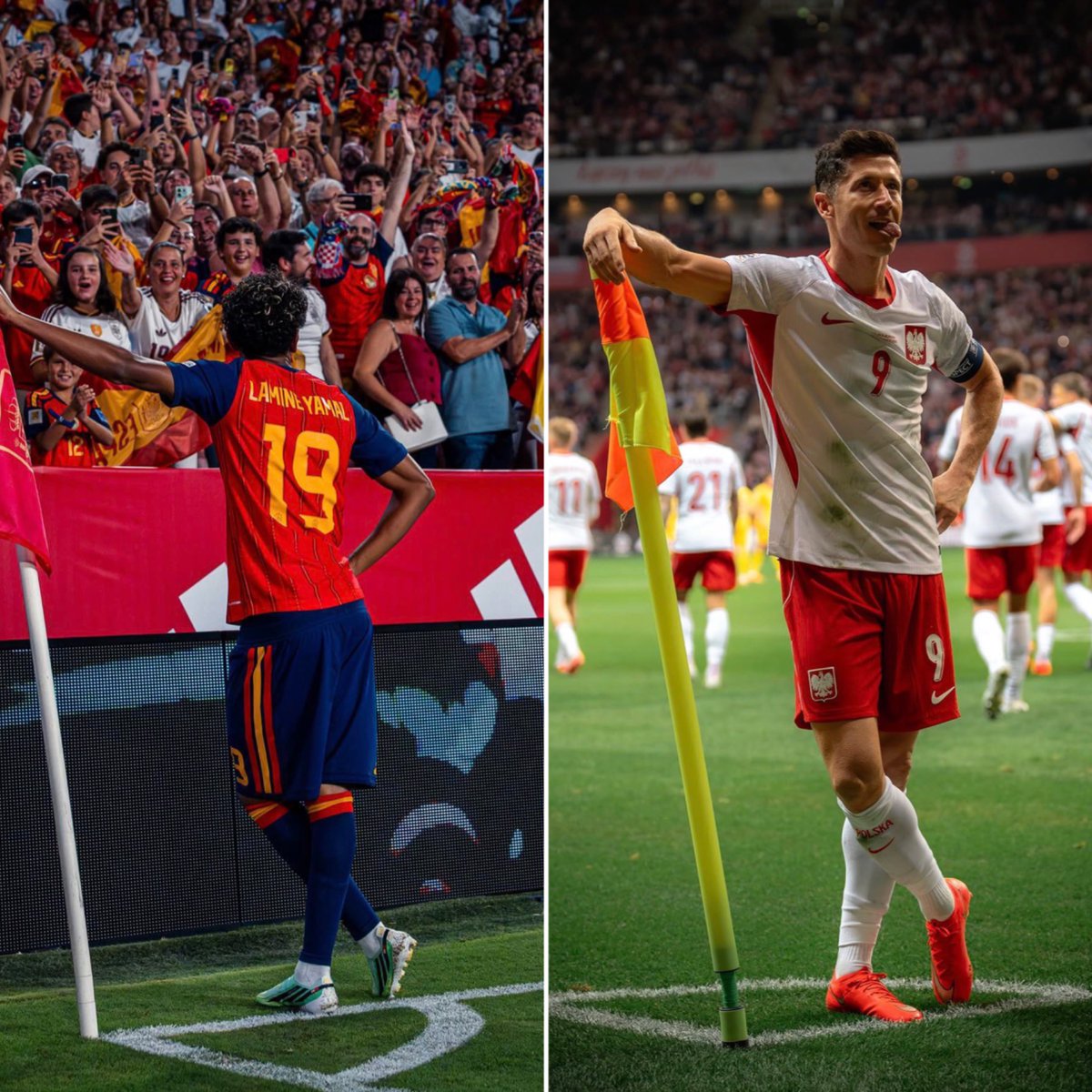 TouchlineX's tweet photo. 🚨 𝗡𝗘𝗪: Robert Lewandowski decided to do Lamine Yamal's celebration as a tribute to their partnership at Barça ❤️ https://t.co/AKdcFfi2Rr