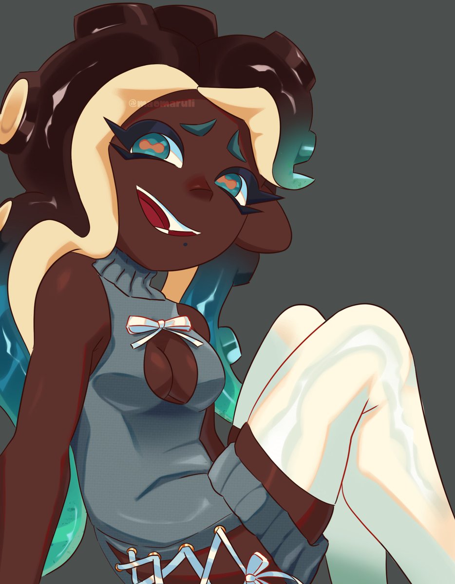 maomarulii's tweet photo. i drew marina in this because it looks cute #splatoon3 #splatoonart https://t.co/lPUzLsaSwF