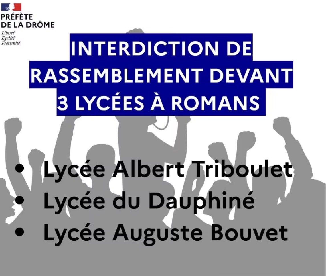 Image de Préfète de la Drôme - ⚠️Mesures concernant les établissements scolaires les 5 et 6 octobre prochains
À la suite des viole
