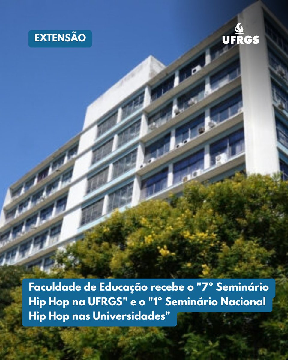 ufrgsoficial's tweet photo. Os eventos têm a organização do projeto Movimentando Saberes: Hip Hop e Universidade, em parceria com o Departamento de Educação e Desenvolvimento Social da PROREXT, Faculdade de Educação e representações do Movimento Hip Hop 
Leia mais em https://t.co/AsfbFBPIFb https://t.co/KueVbwXeRn