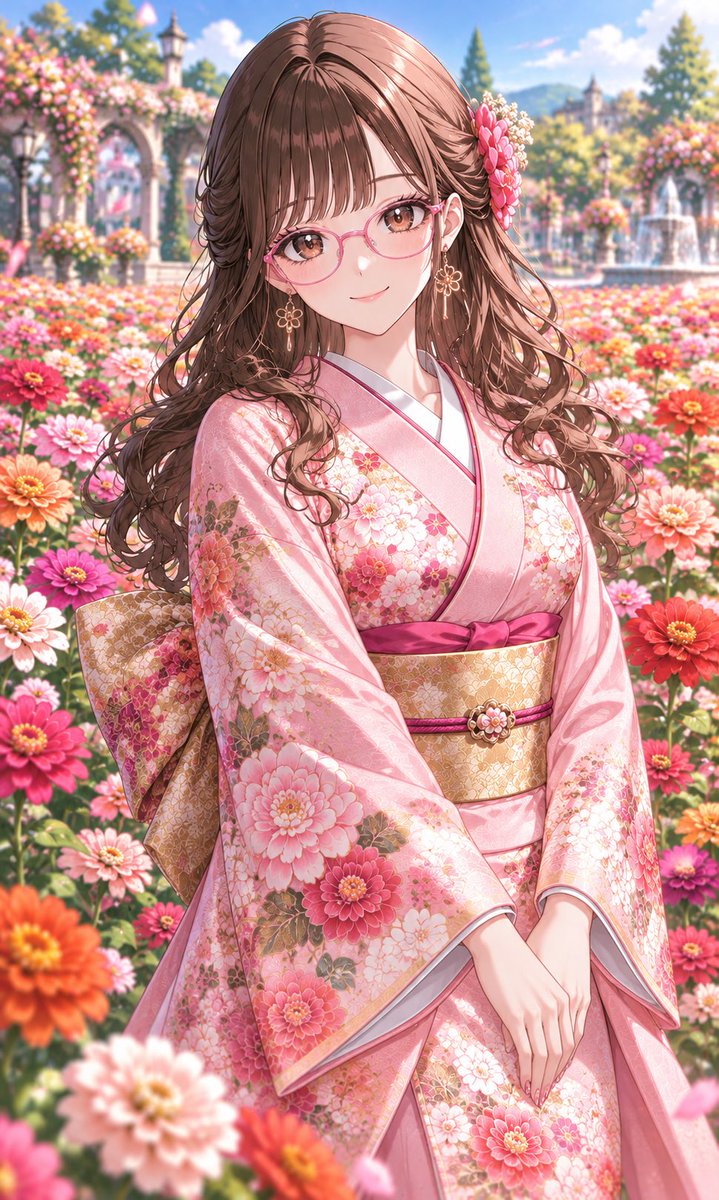 naanfa257023's tweet photo. おはようございます☀
今日の花はジニア💐

100日以上にわたって次々と花を咲かせることから別名「百日草」と呼ばれています( ˘ω˘ )

ジニアの花言葉は「不在の友を思う」「遠い友を思う」「いつまでも変わらぬ心」「絆」「幸福」

色別の花言葉
赤：「幸福」「絆」「いつまでも変わらぬ心」
オレンジ：「古き良き時代」
ピンク：「不在の友を思う」「別れた友への思い」「あなたの不在を悲しむ」
紫：「追憶」「大胆」
白：「永遠に変わらない心」「幸福」

本日もよろしくです🤗
#AIイラスト #麗華の日常