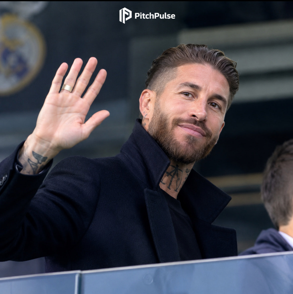 _PitchPulseHQ's tweet photo. 👀 Ramos still keeping an eye on Madrid’s future. 😭🤍

A little wave to the camera from the legend. 👋🐐 https://t.co/Af6q2Ueo6i