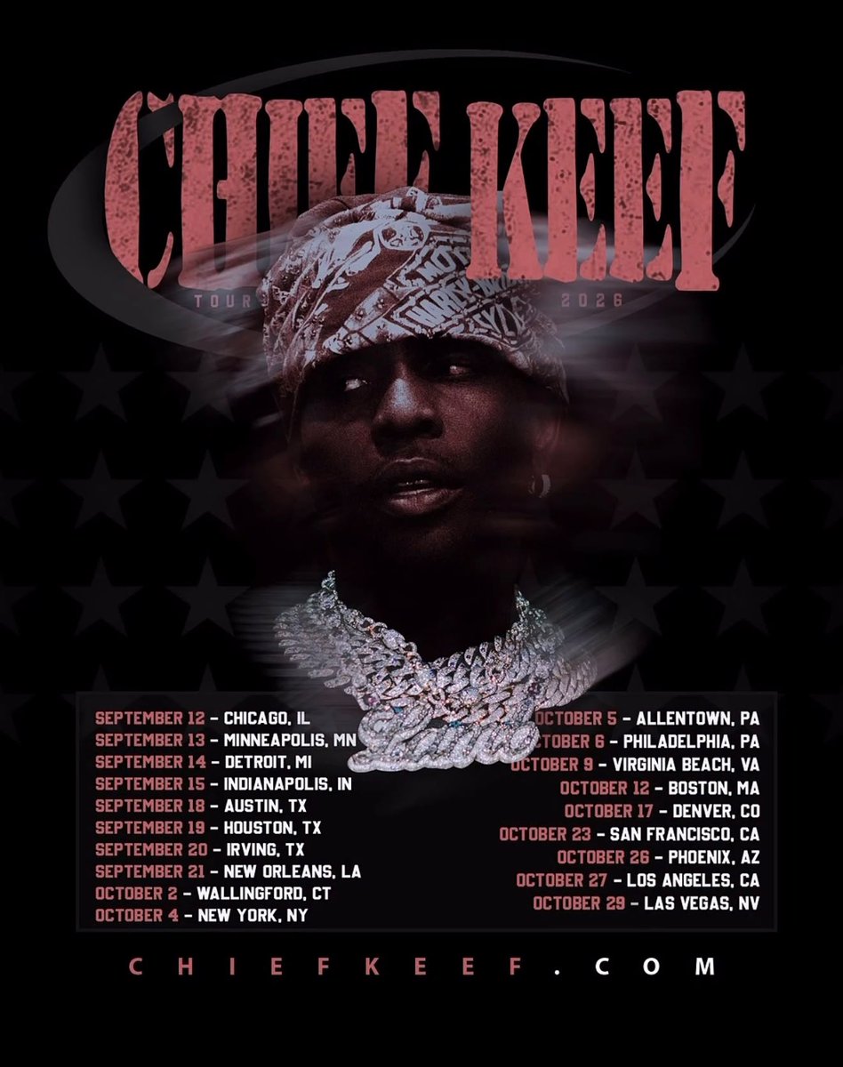 SwankPR's tweet photo. #ClientTourDay - CONNECTICUT!! @ChiefKeef's🎤 tour is continuing on in 🚀WALLINGFOD, CT📍!! You DON'T want to miss out on CLASSIC HITS🔥🎶so, make sure to grab your TICKETS 🎟️NOW!

➡️Click HERE: https://t.co/yNYr0xvoB4

#SwankPR #CT #ChiefKeef #TourDates #ChicagoLegend https://t.co/ihbD7N7m4H