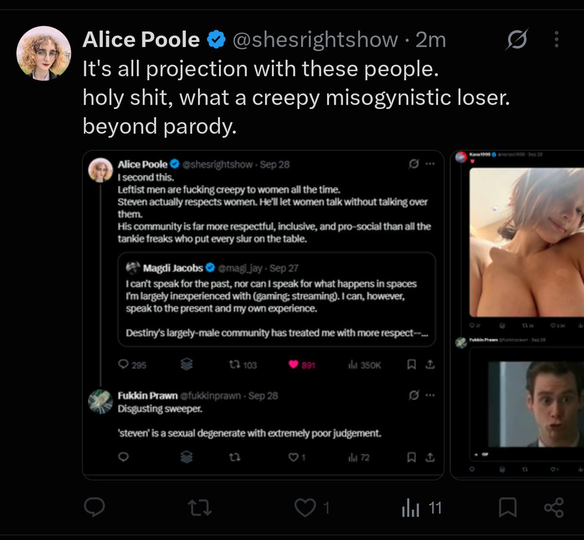 TruthWizardLive's tweet photo. A man who enjoys tits = misogynistic loser

Steven abuses women in his orbit = liberal ally https://t.co/SDimWLhWFc