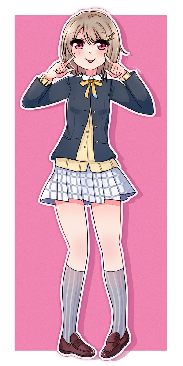 lupchaa's tweet photo. i drew kasumin in her winter uniform for this collab! 💛

#NijiArtKurabu26 https://t.co/Bt70KmQzBJ