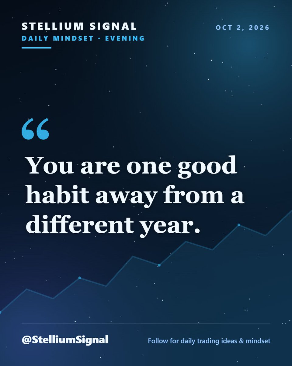 StelliumSignal's tweet photo. Review, reset, reload.

“You are one good habit away from a different year.”

Follow @StelliumSignal for daily ideas.
#TraderLife #Mindset https://t.co/5na8KC8SN0
