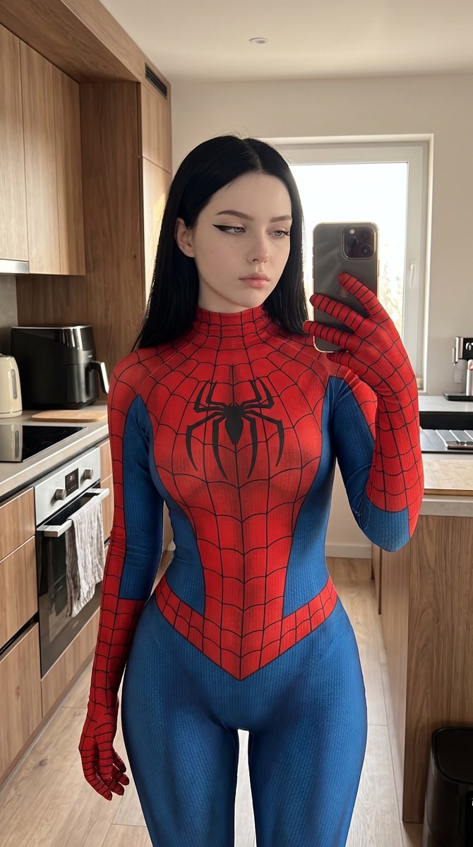 emiliespider's tweet photo. No mask, full face, full body in the suit. Too much? https://t.co/Mmyif6THE6